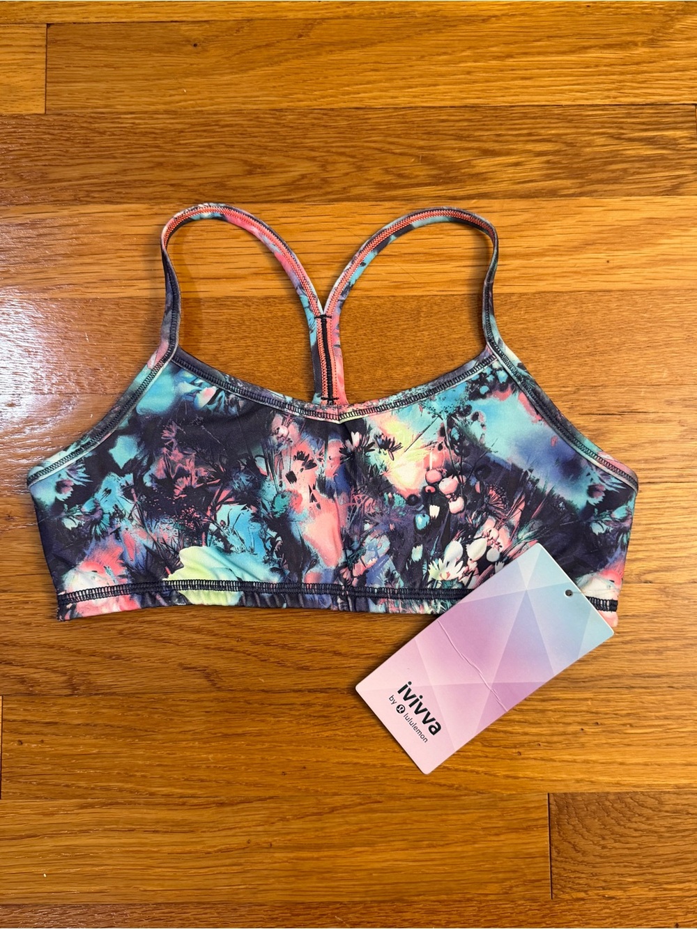 Ivivva (Lululemon Kids) Y Back Drill Sports Bra Multicolor - Size 14 NWT